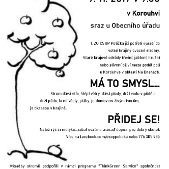 30 stromů do krajiny, Alej Na drahách v Korouhvi, 9. 11. 2019